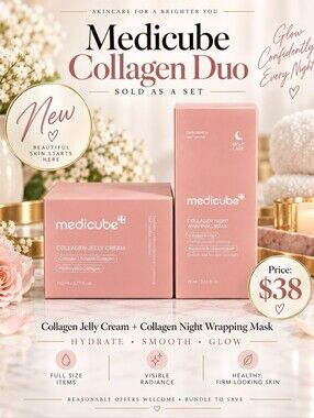 Medicube Collagen Jelly Cream & Night Wrapping Mask NIB